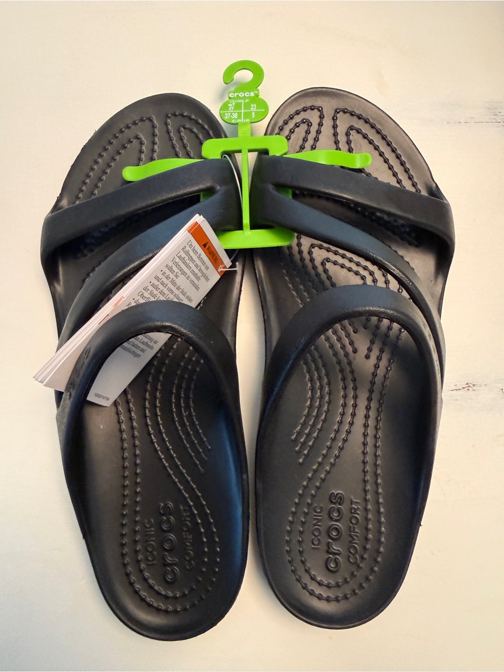 CROCS Women’s Black Double-Strap Slide Sandals